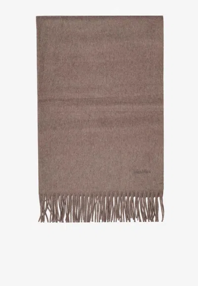 Max Mara Cashmere Scarf With Logo In Multi