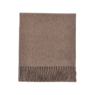 MAX MARA CASHMERE SCARF WITH MONOGRAM EMBROIDERY