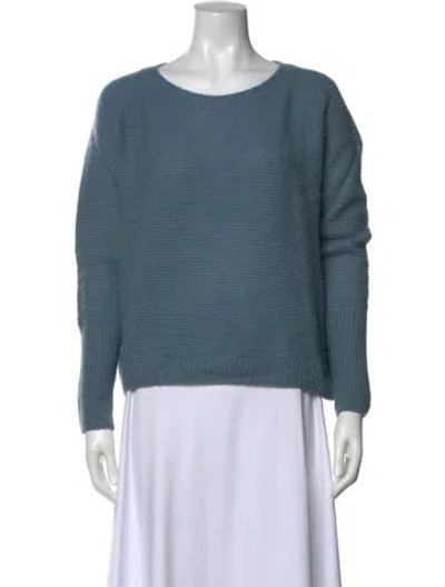 Pre-owned Max Mara Cashmere Scoop Neck Sweater In Blue