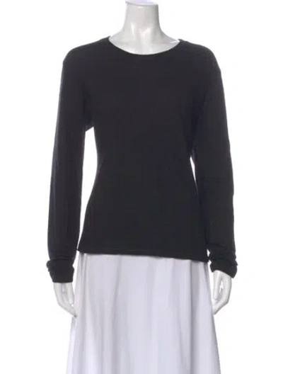 Pre-owned Max Mara Cashmere Scoop Neck Sweater In Gray