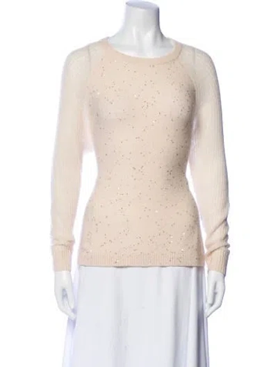 Pre-owned Max Mara Cashmere Scoop Neck Sweater In Neutral
