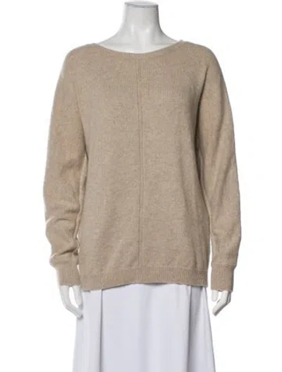 Pre-owned Max Mara Cashmere Scoop Neck Sweater In Neutrals