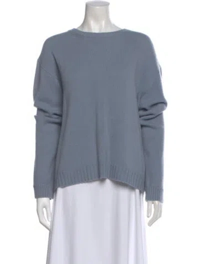 Pre-owned Max Mara Cashmere Scoop Neck Sweater W/ Tags In Blue