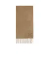 Max Mara Cashmere Shawl With Monogram Embroidery In Brown