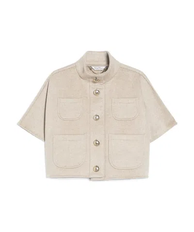 Max Mara Cashmere Short Cape In Nude