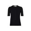 Max Mara Cashmere-silk Blend Sweater With Ribbed Trims In Black