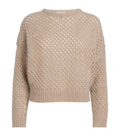 Max Mara Cashmere-silk Sweater In Neutral