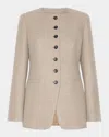 Max Mara Cashmere Single-breasted Collarless Jacket In Neutral