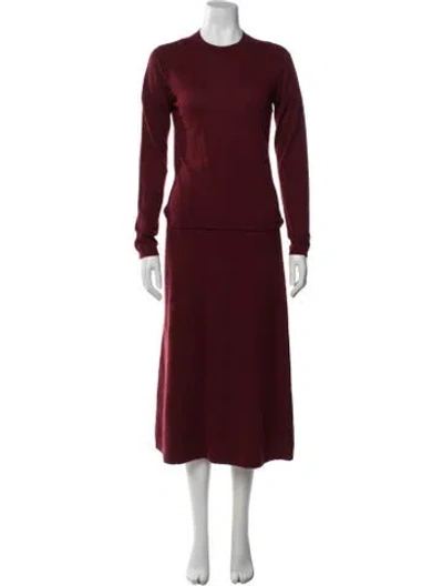 Pre-owned Max Mara Cashmere Skirt Set In Burgundy