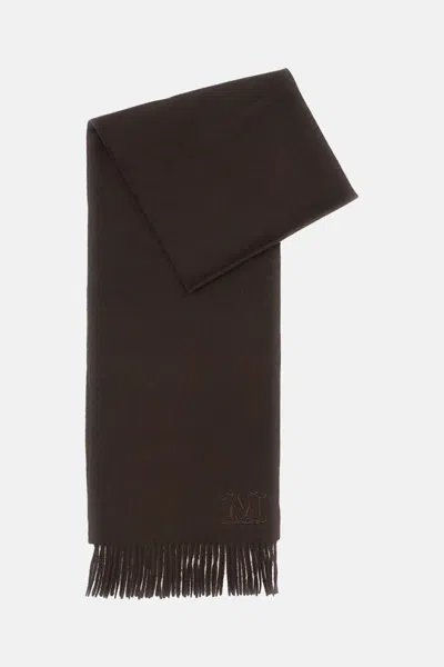 Max Mara Cashmere Stole Monogrammed In Brown