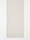 Max Mara Cashmere Stole With Embroidery And Fringes In White