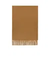 Max Mara Cashmere Stole With Embroidery And Fringing In Brown