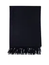 Max Mara Cashmere Stole With Fringed Edges In Black