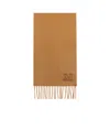 Max Mara Cashmere Stole With Monogram Embroidery In Brown
