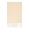 Max Mara Cashmere Stole With Monogram Embroidery In Neutral