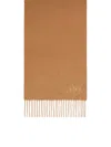 Max Mara Monogram Embroidered Cashmere Stole In Brown