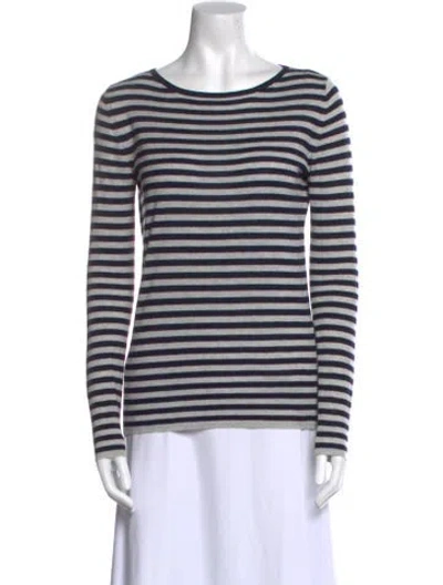 Pre-owned Max Mara Cashmere Striped Sweater In Blue