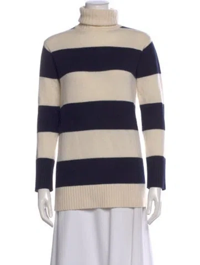 Pre-owned Max Mara Cashmere Striped Sweater In Neutral