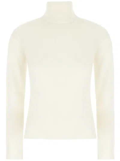 Max Mara Cashmere Turtleneck With High Neckline In White