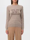 Max Mara Cashmere Sweater With Jacquard Monogram In Beige