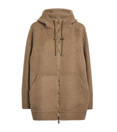 Max Mara Cashmere Sweatshirt Coat In Sand