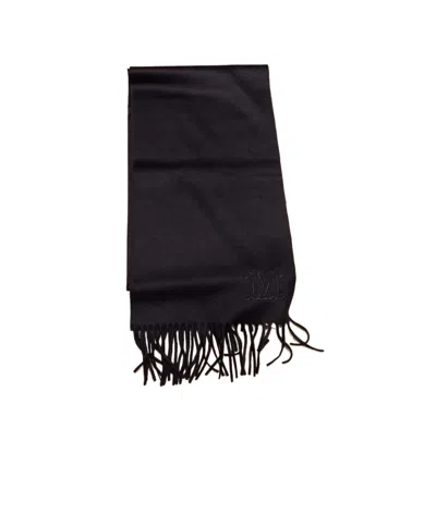 Max Mara Cashmere Tassel Scarf In Black
