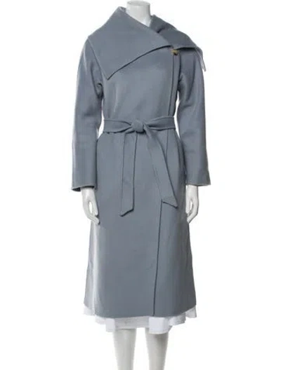 Pre-owned Max Mara Cashmere Trench Coat In Blue
