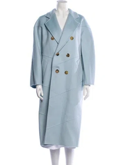 Pre-owned Max Mara Cashmere Trench Coat In Blue