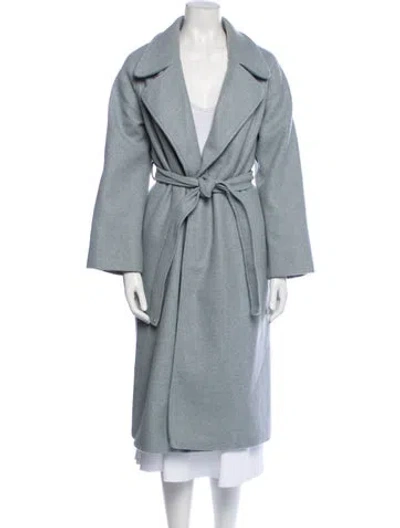 Pre-owned Max Mara Cashmere Trench Coat In Blue