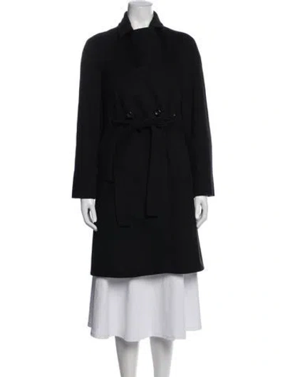 Pre-owned Max Mara Cashmere Trench Coat In Blue
