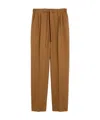 Max Mara Edere Wool And Silk Straight-leg Pants In Brown