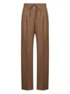 Max Mara Tobacco Stretch Cashmere Gatti Drawstring Trousers In Brown