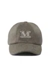 Max Mara Cashmere Wool Blend Trucker Cap In Brown