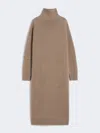 Max Mara Cashmere Turtleneck Dress In Brown