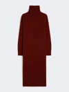 Max Mara Cashmere Turtleneck Dress In Brown