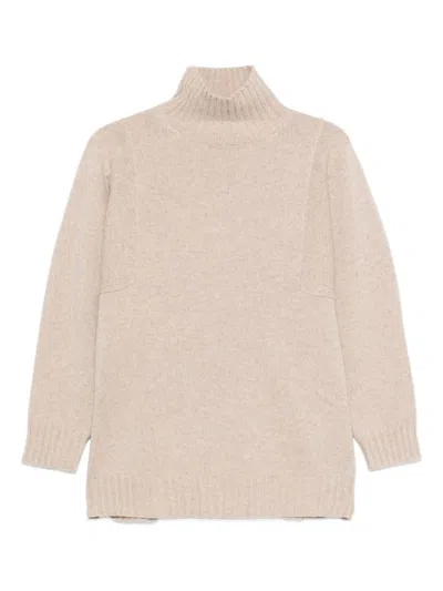 Max Mara Cashmere Turtleneck Sweater In Neutral