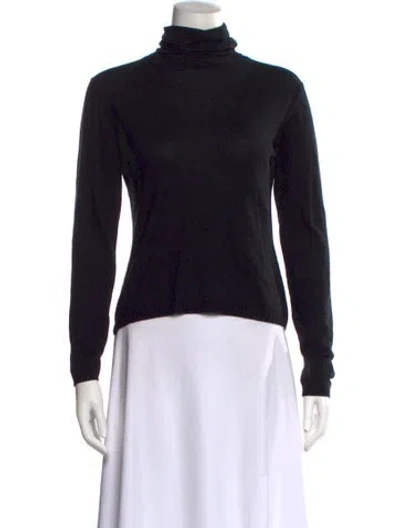 Pre-owned Max Mara Cashmere Turtleneck Sweater In Black