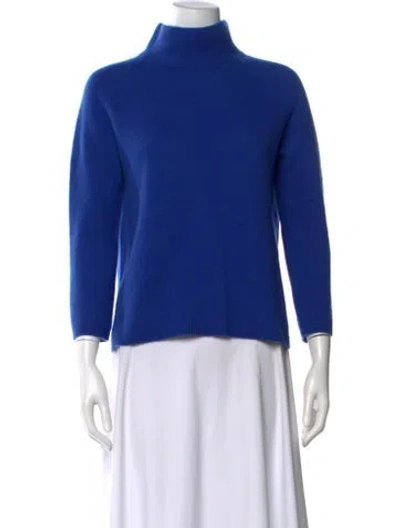 Pre-owned Max Mara Cashmere Turtleneck Sweater In Blue
