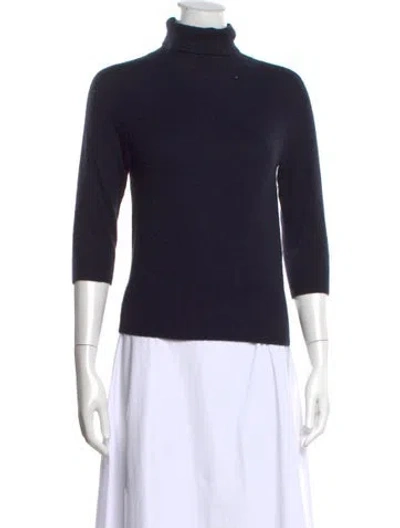 Pre-owned Max Mara Cashmere Turtleneck Sweater In Blue