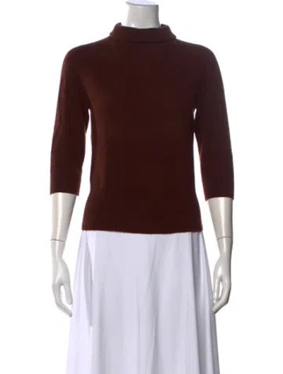 Pre-owned Max Mara Cashmere Turtleneck Sweater In Brown