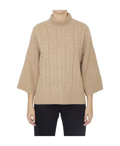 Max Mara Cashmere Turtleneck Sweater In Brown