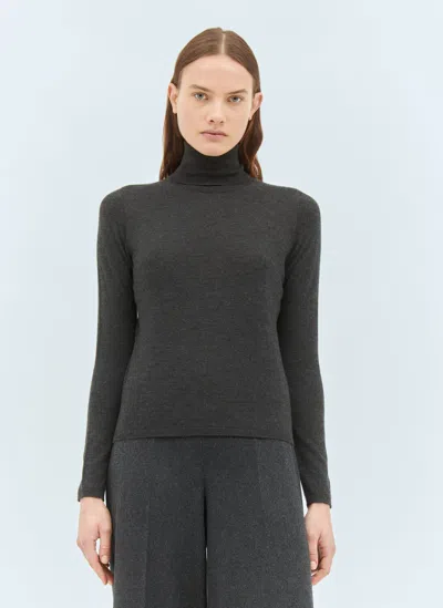 Max Mara Cashmere Turtleneck Sweater In Gray