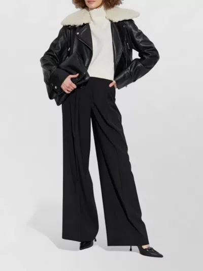 Max Mara Cashmere Turtleneck Sweater High Neck Slits In Black