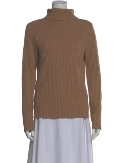 Pre-owned Max Mara Cashmere Turtleneck Sweater In Neutral