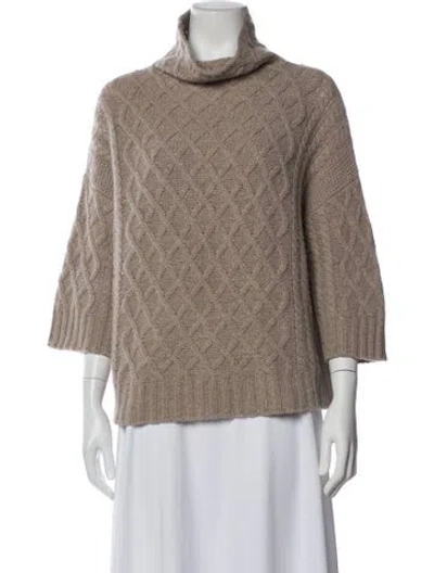 Pre-owned Max Mara Cashmere Turtleneck Sweater In Neutral