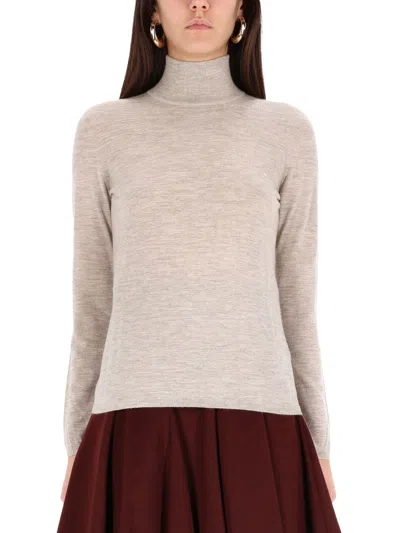 Max Mara Cashmere Turtleneck Sweater In Neutral