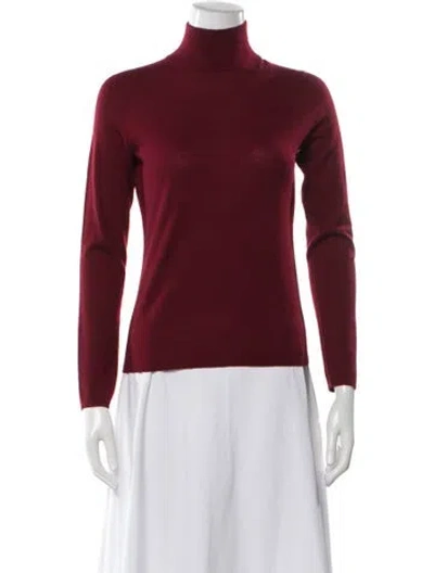 Pre-owned Max Mara Cashmere Turtleneck Sweater W/ Tags In Red