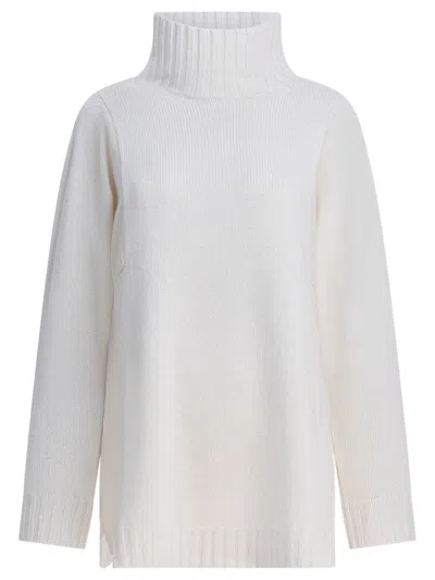 Max Mara Cashmere Turtleneck Sweater Knitwear White
