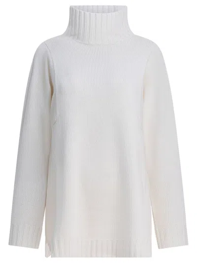 Max Mara Cashmere Turtleneck Sweater In White