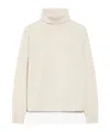 Max Mara Lightweight Cashmere Turtleneck High Collar In White